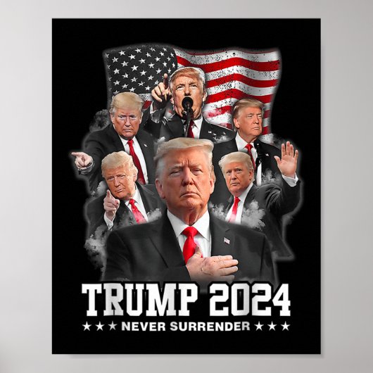 ドナルドJトランプ2024決して降伏しない1 ポスター (正面)