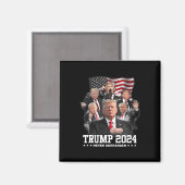 ドナルドJトランプ2024決して降伏しない1 マグネット (正面/裏面)