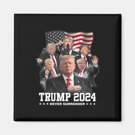ドナルドJトランプ2024決して降伏しない1 マグネット (正面)