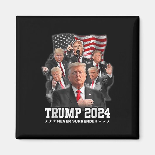 ドナルドJトランプ2024決して降伏しない1 マグネット (正面)
