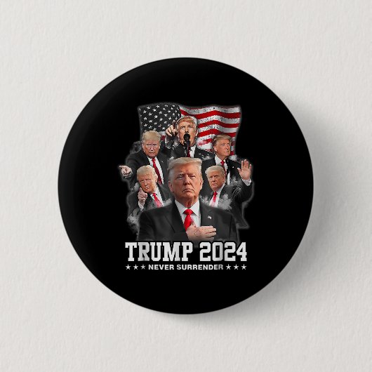 ドナルドJトランプ2024決して降伏しない1 缶バッジ (正面)
