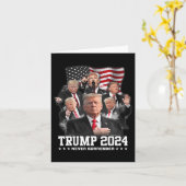 ドナルドJトランプ2024決して降伏しない カード (黄色い花)