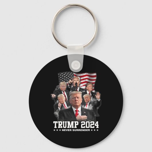 ドナルドJトランプ2024決して降伏しない キーホルダー (正面)