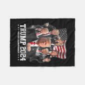ドナルドJトランプ2024決して降伏しない フリースブランケット (正面(横))