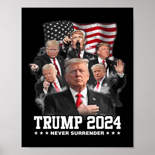 ドナルドJトランプ2024決して降伏しない ポスター (正面)