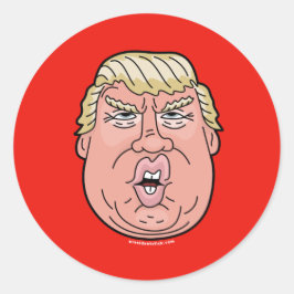 ドナルドJ.トランプ漫画顔ステッカー ラウンドシール