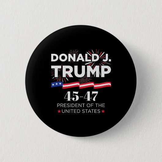 ドナルドJ.トランプ45 47大統領就任日2 缶バッジ (正面)