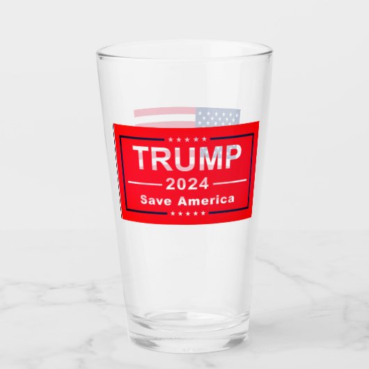 ドナルドTRUMP 2024ビールピントグラス タンブラーグラス (正面)
