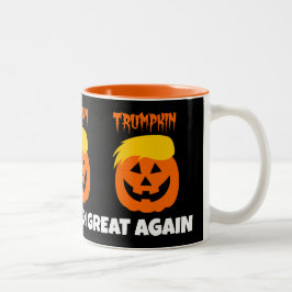 ドナルドTrumpkinはハロウィンを素晴らしく再度させます ツートーンマグカップ