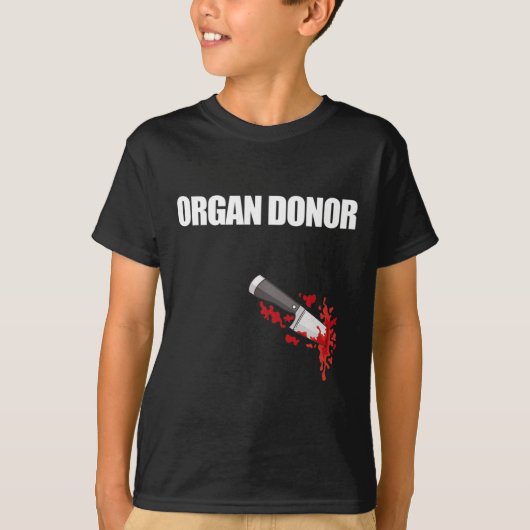 ドナーおもしろい血創傷腎ミーム背中2 Tシャツ (正面)