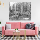 ドナーによって切り倒された木の切り株パーティー キャンバスプリント (インサイチュ (リビング))