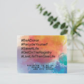 ドナー認識度、移植、臓器提供 ポストカード (スタンド正面)