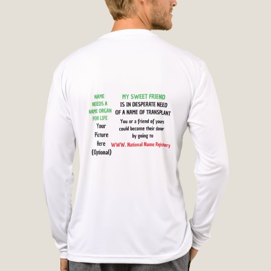 ドナー ユニセックス 長袖 ベーシック Tシャツ (背面)