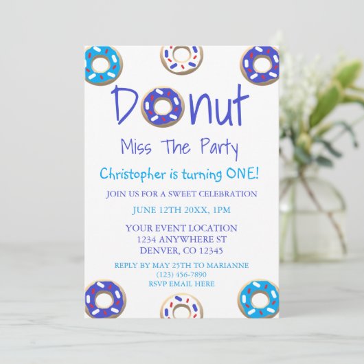 ドナ恋しく思ーパーティー1回目の誕生日 招待状 (スタンド正面)