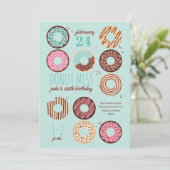 ドナ恋しく思ー・ボーイ・ドーナツ誕生日パーティーの招待状 招待状 (スタンド正面)
