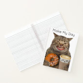 ドナ間抜けウトとコーヒー入りキャットパーソナライズされた ノートブック (内部)