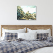 ドナ・ネイリーによる冬のラインでのレッドブル キャンバスプリント (インサイチュ (寝室))