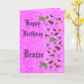 ドニーズ、ハッピーバースデー、オーストラリアのテーマカード、 カード (黄色い花)