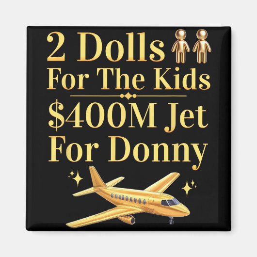 ドニー2人形Dony Qの4億ドルのジェット機 マグネット (正面)