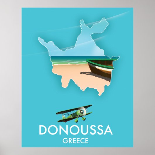 ドヌサ ギリシャ 旅行地図 ポスター (正面)