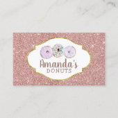 ドヌッツカップケーキベーカリーペストリーバラ金ゴールドグリッター 名刺 (正面)