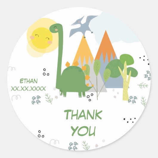 ドノパーティー子供の誕生日感謝してい君 ラウンドシール (正面)