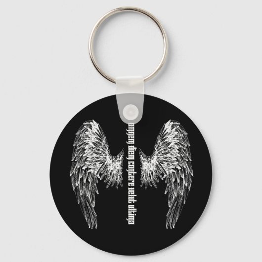 ドノヴァンのタトゥーの基本的な黒いボタンキーチェーン キーホルダー (正面)