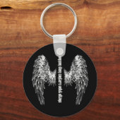ドノヴァンのタトゥーの基本的な黒いボタンキーチェーン キーホルダー (正面)