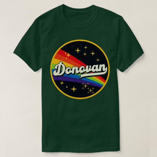 ドノヴァンレインボーイン宇宙ヴィンテージスタイル Tシャツ (デザイン正面)