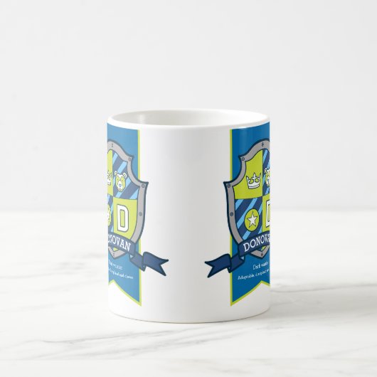 ドノヴァン・ナイトはグリーン・ブルー・ベアの名前の意味をシールド コーヒーマグカップ (中央)