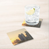 ドハ、カタールの上の日没コースター スクエアペーパーコースター (インサイチュ)