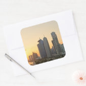 ドハ、カタールの上の日没ステッカー スクエアシール (封筒)