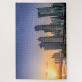 ドハ、カタール市上の日没 ジグソーパズル (縦)