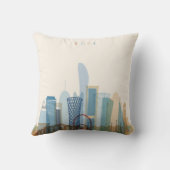 ドハ、カタール|都市スカイライン クッション (裏面)