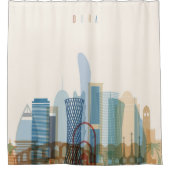ドハ、カタール|都市スカイライン シャワーカーテン (正面)