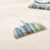 ドハ、カタール|都市スカイライン スクエアペーパーコースター (アングル)