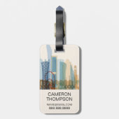 ドハ、カタール|都市スカイライン ラゲッジタグ (裏面縦)