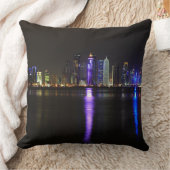 ドハ、夜装飾用クッションのカタールのスカイライン クッション (ブランケット)