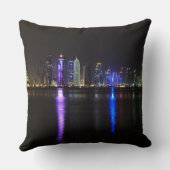 ドハ、夜装飾用クッションのカタールのスカイライン クッション (裏面)