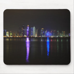ドハ、夜mousepadのカタールのスカイライン マウスパッド