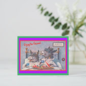 ドバおもしろいーキーズブレックファーストインベッドシーズンズグリーティング ポストカード (スタンド正面)