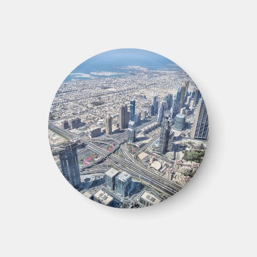 ドバイの空中写真 マグネット (正面)