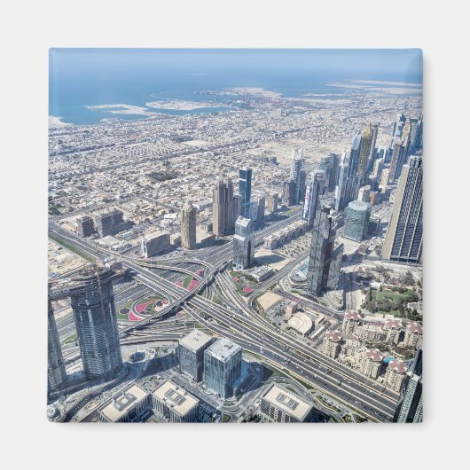 ドバイの空中写真 マグネット (正面)
