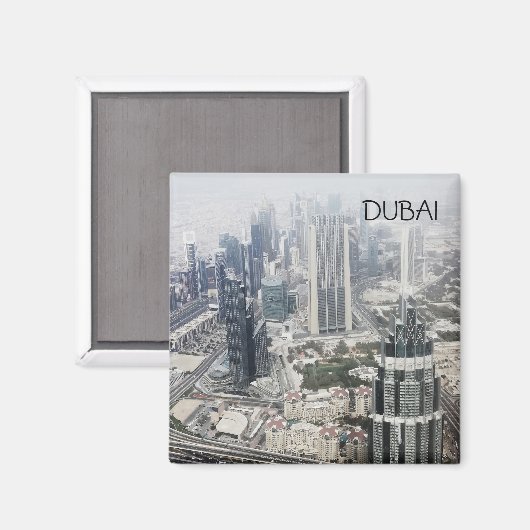 ドバイの都市の建築の空中表示。 マグネット (正面/裏面)