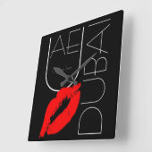 ドバイアラブ首長国連邦の赤い口紅のキスからの挨拶 スクエア壁時計 (傾斜)