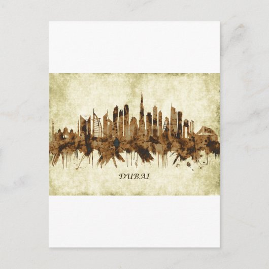 ドバイア統一されたラブ首長国の都市風景 シーズンポストカード (正面)