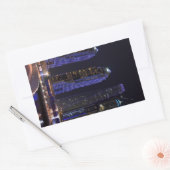 ドバイカヤンタワーat night 長方形シール (封筒)