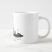 ドバイクールシティスカイラインビュースケッチデザイン ジャンボコーヒーマグカップ (右)