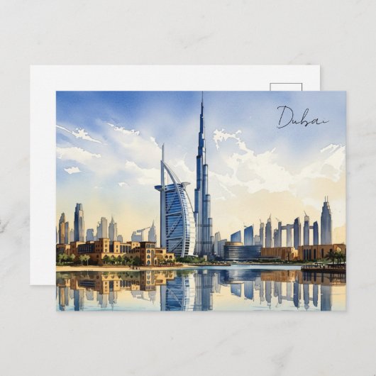 ドバイシティスケープUAE旅行 ポストカード (正面/裏面)