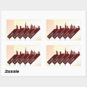 ドバイシティトラベルスタイル 長方形シール (シート)